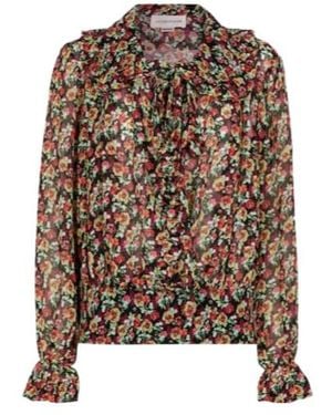 Victoria Beckham Floral Silk Blouse - Brown