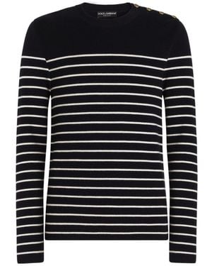 Dolce & Gabbana Striped Sweater - Black