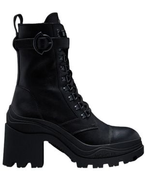 Moncler Envile Buckle Lace-Up Boots - Black