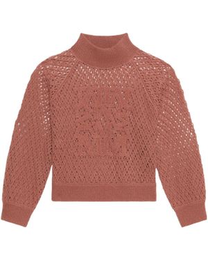 Max Mara Logo Detailed Knit Sweater - Red