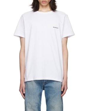 Isabel Marant Zafferh Logo Embroidered Crewneck T-Shirt - White