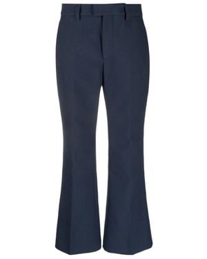 Closed Wide-Leg Cropped Trousers - Blue