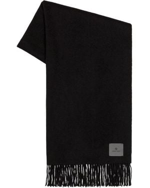 Anine Bing Augustina Fringed Wool Scarf - Black