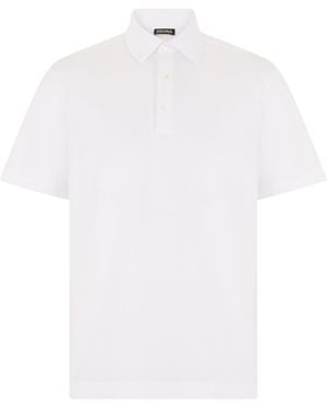 ZEGNA Short-Sleeve Cotton Polo Shirt - White