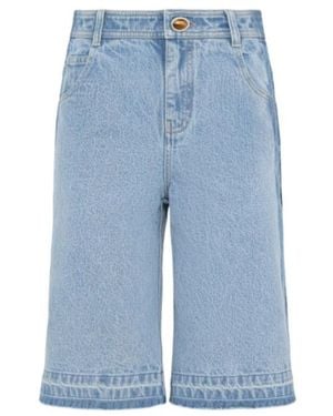 Christopher Esber Denim Shorts With Belt Loops - Blue
