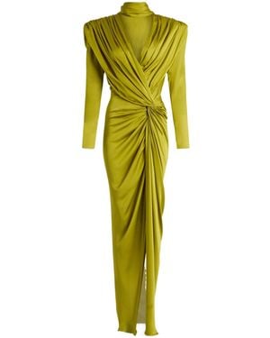 Balmain Long Silk Charmeuse Dress - Green