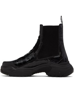 GmbH Croc Embossed Chelsea Boots - Black