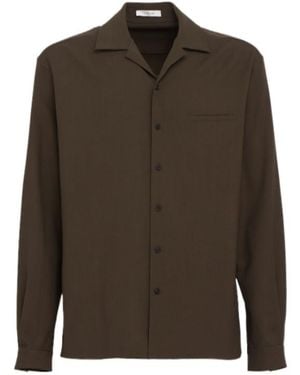The Row Kanta Fluid Soft Wool Shirt - Green