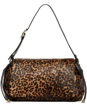 Marella Medium Animal-Print Pony-Skin-Effect Bag - Brown