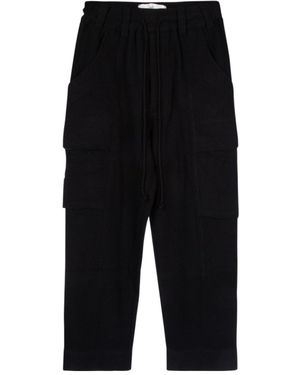 Song For The Mute Elastic Waistband Casual Trousers - Black