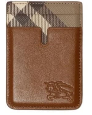Burberry Pop Check Magnetic Card Case - Brown