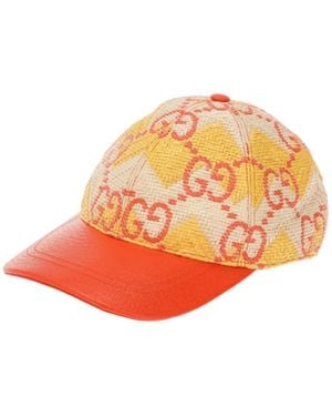 Gucci Straw Baseball Cap - Orange
