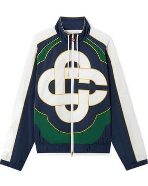 CASABLANCA Logo Print Track Jacket - Blue