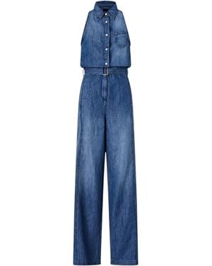 Pinko Belted Wide-Leg Jumpsuit - Blue