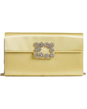 Roger Vivier Square Buckle Chain Shoulder Bag - Natural