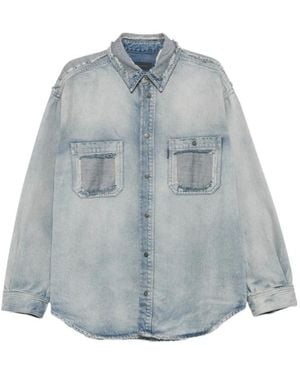 Haikure Nelson Distressed Patchwork Denim Shirt - Blue