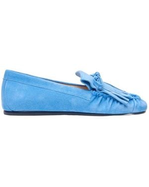 Stuart Weitzman Britt Fringe Moccasin - Blue