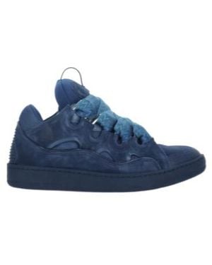 Lanvin Curb Lace-Up Sneakers - Blue