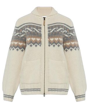 Woolrich Fair Isle Intarsia Zip-Up Cardigan - Natural