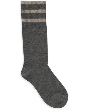Brunello Cucinelli Luxe Detailed Long Socks - Black