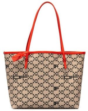 Off-White c/o Virgil Abloh Arrows-Logo Print Tote Bag - White
