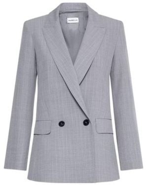 Marella Malfilé-Look Stretch Canvas Blazer - Blue