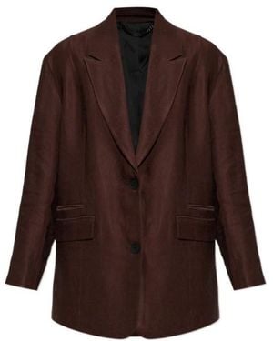 AllSaints Lapel Long-Sleeved Suit Jacket - Brown