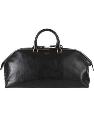 Alberta Ferretti Logo-Print Leather Tote Bag - Black
