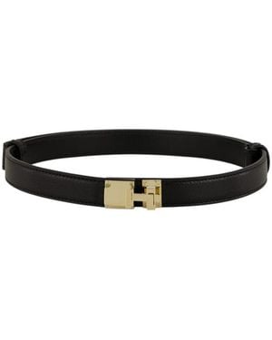Tom Ford Embossed Leather Slim Belt - White
