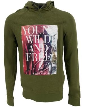 Armani Jeans Hooded Long-Sleeved Hoodie - Green