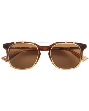 Bottega Veneta Classic Square Clip On Sunglasses - Multicolour