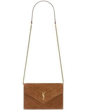 Saint Laurent Cassandre Envelope Chain Wallet - White