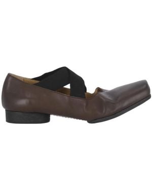Uma Wang Square-Toe Slip-On Ballerina Shoes - Brown