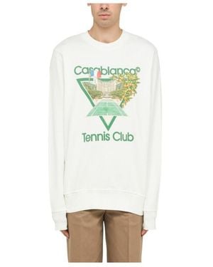 CASABLANCA Logo Round-Neck Jumper - White