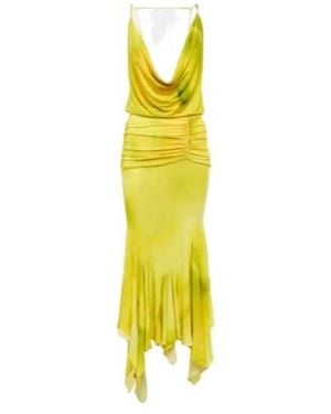 The Attico Melrose Cowl-Neck Midi Dress - Yellow