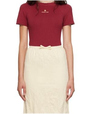 ShuShu/Tong Short-Sleeved Bodysuit - Red