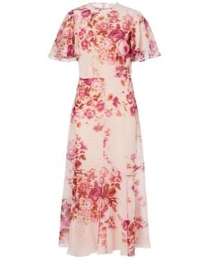 Erdem Floral Silk Midi Dress - Pink