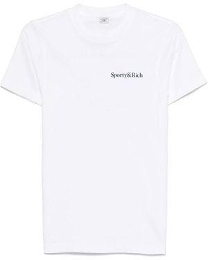 ★Sporty & Rich★ Athletic Club Short Sleeve T-Shirt White T H_WCRESTTSHIRTWHITE_DARKNAVY-1