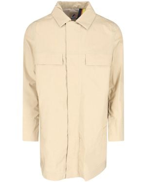 K-Way Three-Layer Poplin Coat - Natural