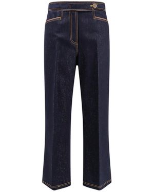 Etro Straight-Leg Stitched Jeans - Blue