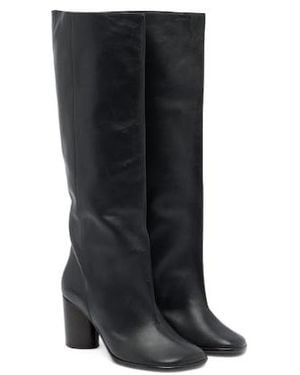 Lemaire Solid Color Leather Knee-High Boots - Black