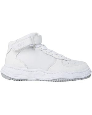 Maison Mihara Yasuhiro Perforated Detailed High Top Trainers - White