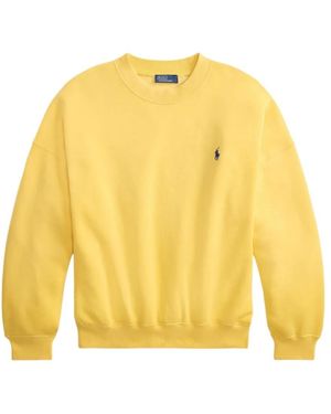 Polo Ralph Lauren Logo Embroidered Crewneck Sweatshirt - Yellow