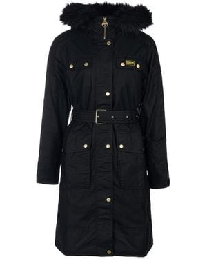 Barbour Logo Long-Sleeved Coat - Black