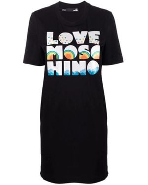 Moschino Logo Print T-Shirt Dress - Black