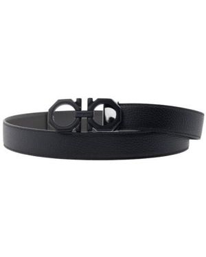 Ferragamo Logo Double-Sided Belt - White