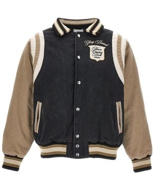 Rhude And Khaki Cotton Washed Bomber Jacket - Black