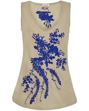 P.A.R.O.S.H. Ninja Floral-Embroidered Top - Blue
