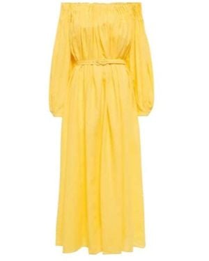 Gabriela Hearst Off Shoulder Dress - Yellow