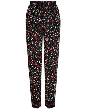 RED Valentino Floral Printed Straight-Leg Trousers - Black
